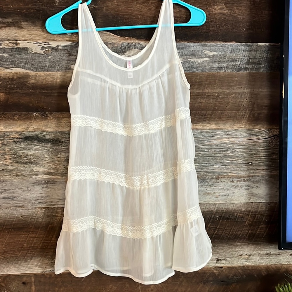 Sheer lace tank top